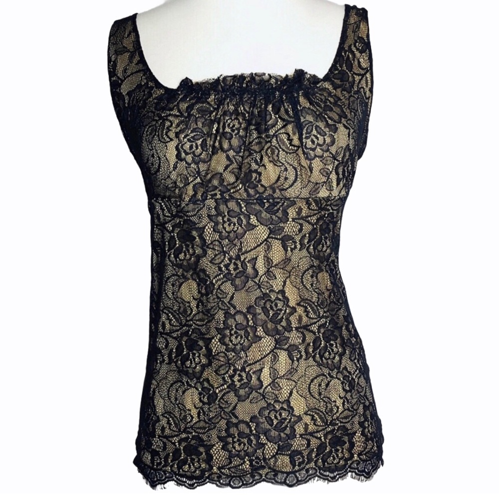 Black Eyelash Lace Top by Apostrophe M